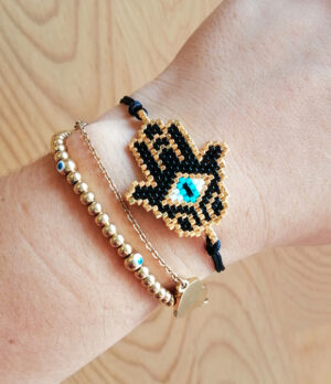 Pulsera Mano de Fátima (Negro)