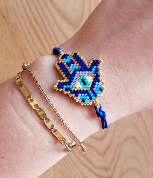 Pulsera Mano de Fátima (Azul)